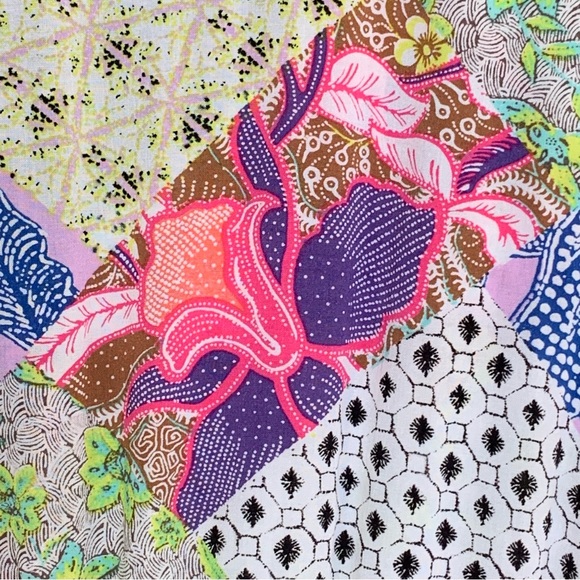 Victorias Secret S Relaxed Pink Green Blue Mixed Print Patchwork Swim Cover Up - Picture 8 of 12